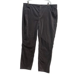 Talbots Velveteen Straight Leg Pants Womens 20W Grey Stretch Cotton 5-Pkt Jeans